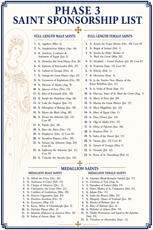 Phase 3 Saint Sponsorship List